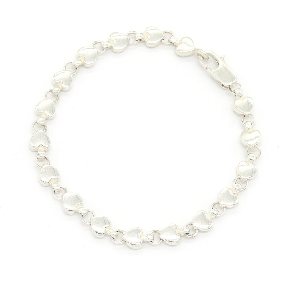 TIFFANY & CO. Vintage Silver Heart Charm Bracelet